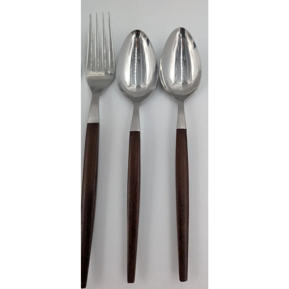 Epic Forged Stainless Brown Flatware MCM 10 Pieces Spoons Forks Knives